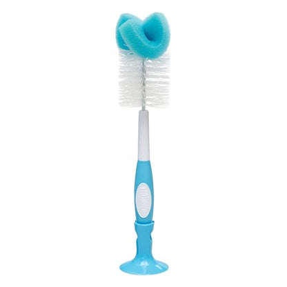 Dr. Brown's Reusable Sponge Baby Bottle Cleaning Brush with Suction Cup Stand, Scrubber and Nipple Cleaner, BPA-Free, Blue, 1-Pack - color: Blue Bottle Brush, size: 1-Pack