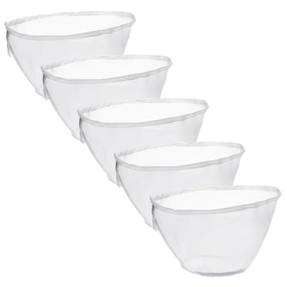 Nut Milk Bag, 5 Pack, Bowl-Shaped Reusable Fine Mesh Nylon Cheese Cloths Bags for Straining Almond/Oat/Soy Milk, Tea, Yogurt, Juice, Dumpling Fillings, Coffee, Flour (Medium) - size: Medium