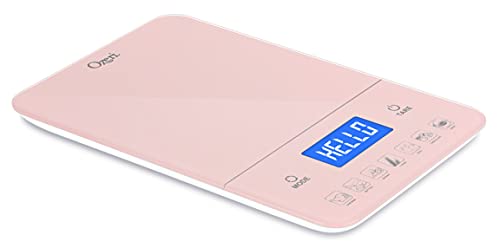 Ozeri Touch III Digital Kitchen Scale with Calorie Counter, 22 lbs (10 kg), Crystal Rose - color: Crystal Rose