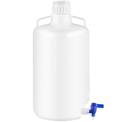 Maxdot 1 Pcs 1.3 Gallon Plastic Dispenser Carboy with Spigot Leak-Proof, Durable Hdpe, Plastic 5l Reusable Liquid Storage Solution for Lab, Pharmaceutical, and Industrial Use - color: with Spigot, size: 1.3 Gallon