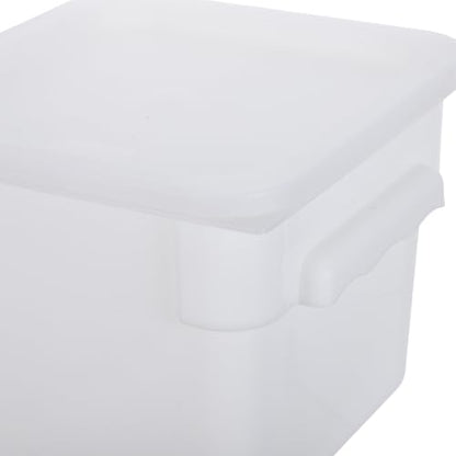 Yardwe Food Storage Bucket with Lid - 6l White Plastic Pail - Stackable Square Storage Container for Pickling, Brining, And Ice Cream - Kitchen Pantry Box