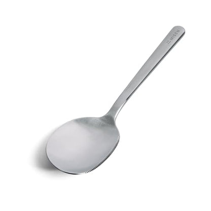 Misen Serrated Chef Spoon – Stainless Steel Multipurpose Cooking Spoon with Cutting Edge for Slicing Avocados Scooping Casseroles Breaking Ground Meat and Serving at the Table - style: Serrated Spoon