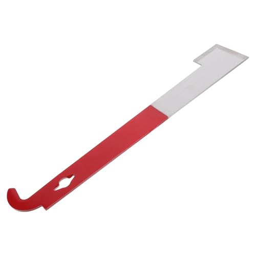 Stainless Steel Curved Hook Hive Tool 2.5mm Thick Beehive Scraper and Frame Lifter for Beekeeping Hive Maintenance in Wine Red
