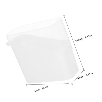 Healifty Cheese Storage Box for Fridge, White Plastic Tea Bag and Bacon Container with Tilted Design, Household Refrigerator Cheese Keeper for Fresh Food Organization