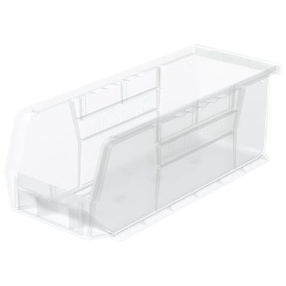 Akro-Mils 30224 AkroBins Plastic Storage Bins, Space-Saving Stackable Bins for Garage, Pantry, Craft Organization, 11" L x 4" W x 4" H, Clear, 12-Pack - color: Clear