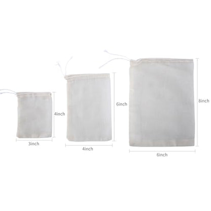 50pcs Spice Bags for Cooking Soup,3x4 In Natural Muslin Drawstring Bag, Reusable Tea Bags for Loose Tea, Small Cheese Cloth Cotton Bag for Straining, Unbleached Cheesecloth Herb Sachet Bag - size: 50pcs-3*4in