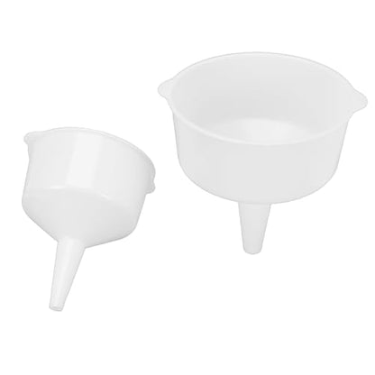 2 Pack White Conical Funnel Set, 2L 4L Wide Mouth Food Grade PP Spouts
