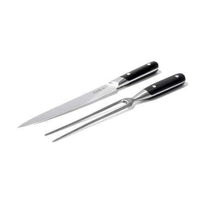 Made In Cookware - Carving Set (Includes Carving Knife and Fork) - Crafted in France - Full Tang with Black POM Handle