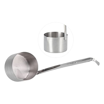 Wine Ladle, Stainless Steel Spoon Dipper With Pour Spout Long Handle and Hook, Flat Bottom Measure Spoon 25ml, 50ml, 125ml, 250ml, 500ml (500ML) - size: 500ML