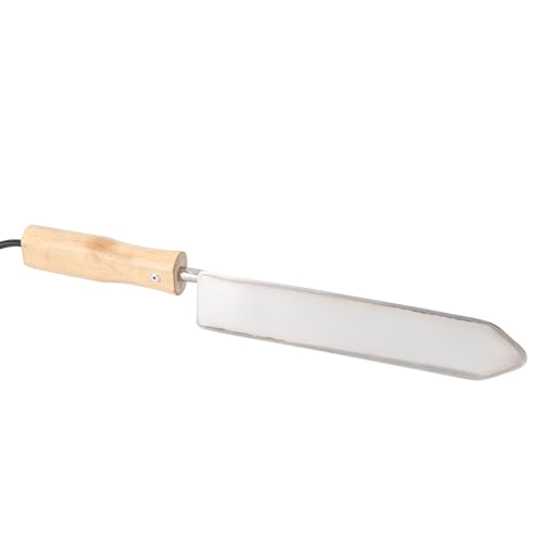 ZJchao Beekeeping Uncapping Knife Electric Honey Uncapping Knife Stainless Steel Hot Knife with Adjustable Heat for Efficient Honey Harvesting from Beehives Solid Wood Handle 14.2 x 25