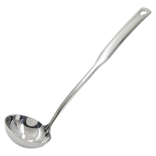 1Pcs 11.8 Inch Stainless Steel Soup Ladle, Stainless Steel Heavy Ladle with Pour Spout for Cooking/Serving Canning(Style-3) - size: Style-3