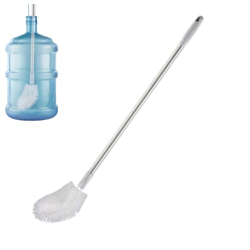 Long Bottle Brush, 70cm Stainless Steel Handle Bendable Head Bottle Cleaner Brush for Household Office (Grey) - color: Gray