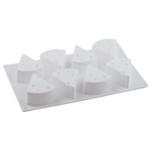 8 Cavity Cheese Shaped Silicone Chocolate Molds | For Candy Chocolate Cake Decoration