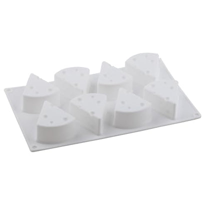 8 Cavity Cheese Shaped Silicone Chocolate Molds | For Candy Chocolate Cake Decoration