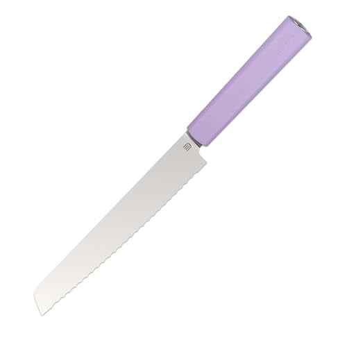 7.5" Serrated Bread Knife for Homemade Bread, AR-RPM9 Steel & Innovative Wavy Edge, Professional Serrated Knife for Sourdough Bread Cake, Gift for Baker Home Chefs - color: Mist Violet, size: 7.5"
