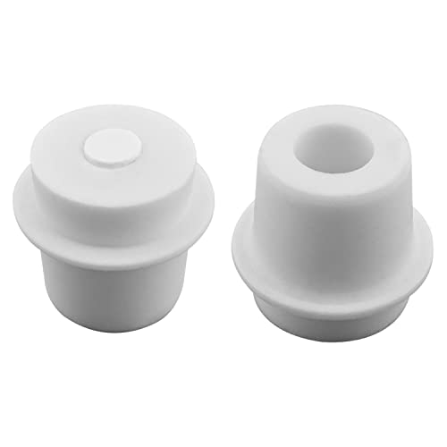 Othmro 2Pcs Drilled Rubber Stopper with Airlock, White Drilled Bungs Stopper with 1.3"-1.42" Hole for Fermentation Use, Homebrewing Beer Kombucha Airlock Stopper