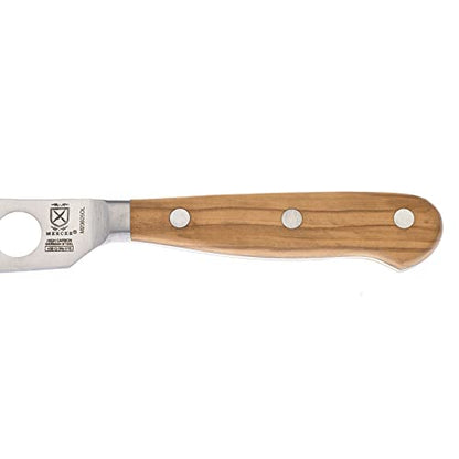 Mercer Culinary Renaissance Olive Wood Soft Cheese Knife, 5-Inch - color: Olive Wood Handle, size: 5-Inch Soft Cheese Knife