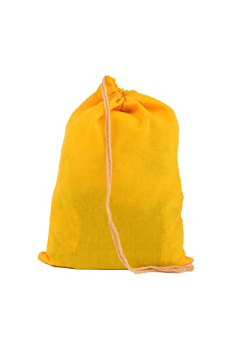 Cotton Drawstring Bags - Reusable Produce Bags – Multipurpose Single Drawstring Muslin Bags for Everyday Use - Yellow - (6 x 10 inches) - Pack of 25 - color: N A T U R A L, size: 5 x 7 inches