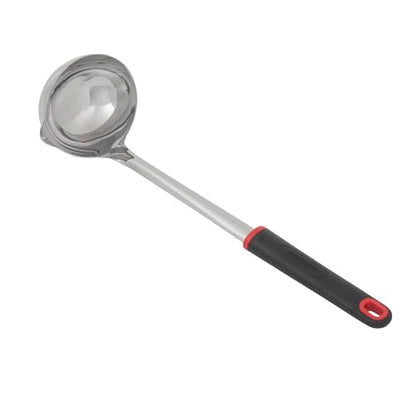 Farberware Stainless Steel Soup Ladle with Pour Spout, 12.5-Inch Kitchen Ladle Spoon for Soups, Stews, and Sauces - Dishwasher Safe Serving Ladle