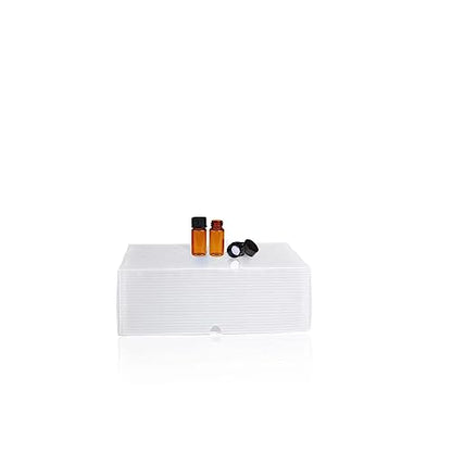 5ML Glass Sample Vial,Amber Borosilicate Glass Liquid Sampling Thread Bottles,18 * 40mm,15-425 Black Screw Caps with PE Liner, pack of 100. - size: 5ML