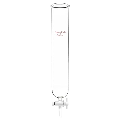 stonylab Dropping Funnel, Borosilicate Glass Burette Funnel with PTFE Stopcock for Laboratory and Home Use, 500 ml - size: 500 ml