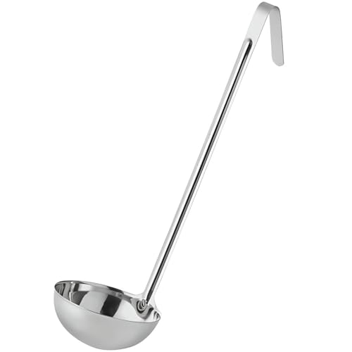 OCS Parts 14.75" Stainless Steel 16-Ounce Culinary Ladle | One-Piece Dishwasher Safe Home, Restaurant, Buffet and Catering Serving Ladle for Sauces, Soup, Gravy, and Salad Dressing - size: 16 Ounce