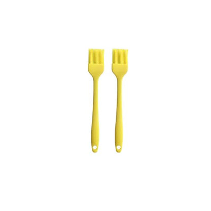 Silicone brush, Oil Brush for BBQ Kitchen Cooking Baking and Grilling (2 PCS,yellow) - color: Yellow