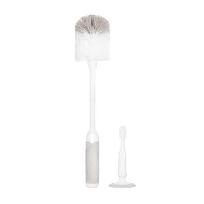 Ubbi Deluxe 2-in-1 Baby Bottle Cleaning Brush Set, Gray | Includes Nipple Brush with Suction Cup, Standing Bottle Brush, Dishwasher Safe, Baby Registry Essential - color: Gray Deluxe Bottle Brush
