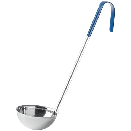 OCS Parts Professional Series Stainless Steel Culinary Ladle | 8 Ounce | Heat Resistant PVC Handle, Dishwasher Safe 14.25-Inch Soup Ladle for Home and Commercial Kitchens - size: 8 Ounce