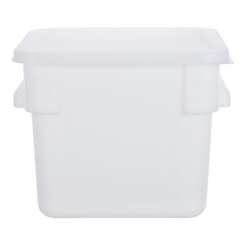 Yardwe Food Storage Bucket with Lid - 6l White Plastic Pail - Stackable Square Storage Container for Pickling, Brining, And Ice Cream - Kitchen Pantry Box