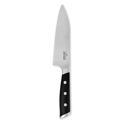 All-Clad Forged Steel Chef Knife 6 Inch, Fully Forged, Expert Precision, Kitchen Knife, Cook Tool, Kitchen Tool - color: Silver/Black, size: 6"