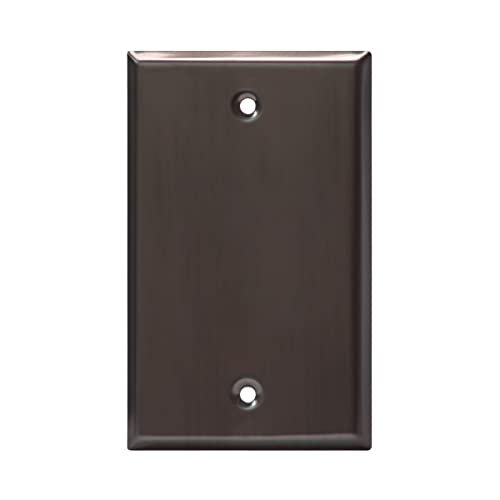 ENERLITES Blank Device Metal Wall Plate, Corrosion Resistant, Standard Size 1-Gang 4.50" x 2.76", Stainless Steel 201, 7701-BBK, Brushed Black - color: Brushed Black, size: Standard Size