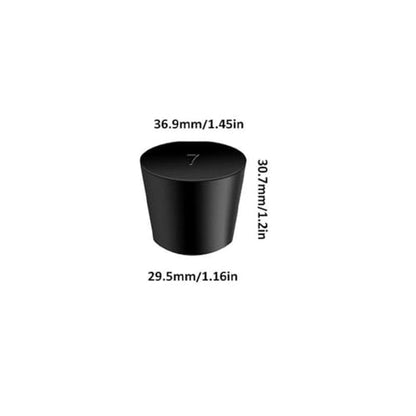 Laboratory Grade Rubber Stoppers, 8 Pieces Assorted Tapered Bungs Set, 7# Solid Black Round Rubbers Hole Plugs - size: 8pcs 7#