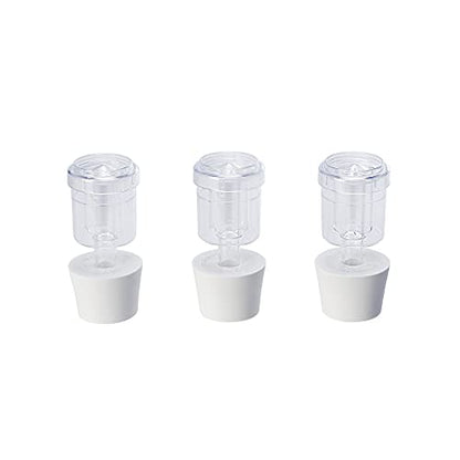 North Mountain Supply 2-Piece Airlocks with #7 Rubber Stoppers for Fermentation - Airlocks for Wine Making, Brewing Beer, and Fermenting Foods - 3 Pack