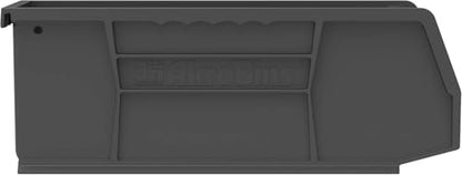 Akro-Mils 30224 AkroBins Plastic Storage Bins, Space-Saving Stackable Bins for Garage, Pantry, Craft Organization, 11" L x 4" W x 4" H, Black, 12-Pack - color: Black