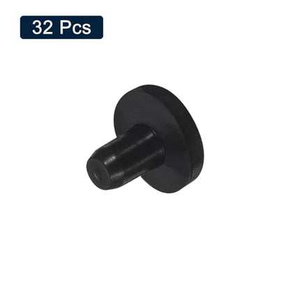 uxcell 32 Pieces Black Rubber Stopper, 5mm Plug Holes for 4.5-4.8mm/0.18-0.19" Hole - size: 4.5-4.8 mm