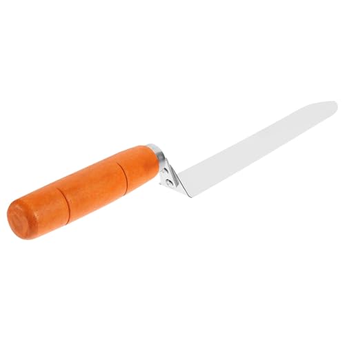Stainless Steel and Wood Honey Scraper with Double Flat Cut Blade, Easy to Operate Beekeeping Tool for Efficient Honey Uncapping and Extraction Random Color