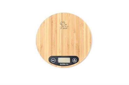 Tastes Round Wood Digital Kitchen Scale, up to 5KG, with All Units and Decorative Design