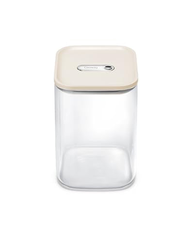 Caraway 4qt Glass Airtight Food Storage Container with Lid – Non-Toxic, BPA-Free Kitchen Storage Container – Stackable, Space-Saving Airtight Container for Dry Goods and More - Cream - color: Cream, size: 4qt Container