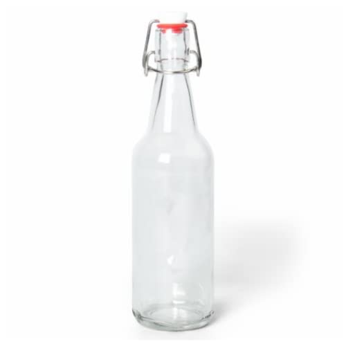 Pack of 12 16-20oz Growlers (6 Clear, 6 Amber) with Flip Top Airtight Silicone Seal for Storage of Home Brewed Beer or Wine and Other Beverages, Oil, Vinegar, Kombucha, Water, Soda, Kefir - color: 6 Clear Growlers & 6 Amber Growlers