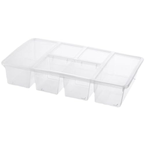 UPKOCH Divided Refrigerator Bin Lid Fridge Organizer Bins Small Storage Box Lid Food Fresh Containers