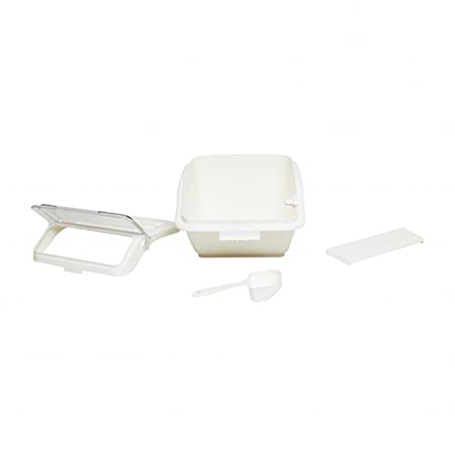 TrueCraftware- 2 Gallon Shelf Ingredient Bin (40 Cups) White Storage Container with Clear Flip Top Lid &Measuring Scoop-Stackable Plastic Food Pantry Organizer for Flour Sugar - size: 2 Gallon