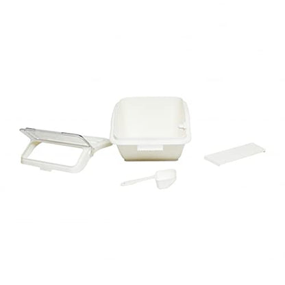 TrueCraftware- 2 Gallon Shelf Ingredient Bin (40 Cups) White Storage Container with Clear Flip Top Lid &Measuring Scoop-Stackable Plastic Food Pantry Organizer for Flour Sugar - size: 2 Gallon