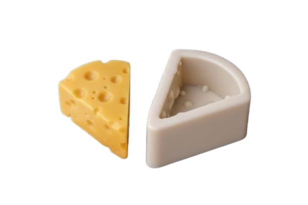 AngleThing Realistic Food & Dessert Shape Silicone Mold Series – 3D Tangerine & Cheese Designs for Candle Making, Wax Melts, Soap, Resin (Cheese (Triangle Slice)) - size: Cheese (Triangle Slice)