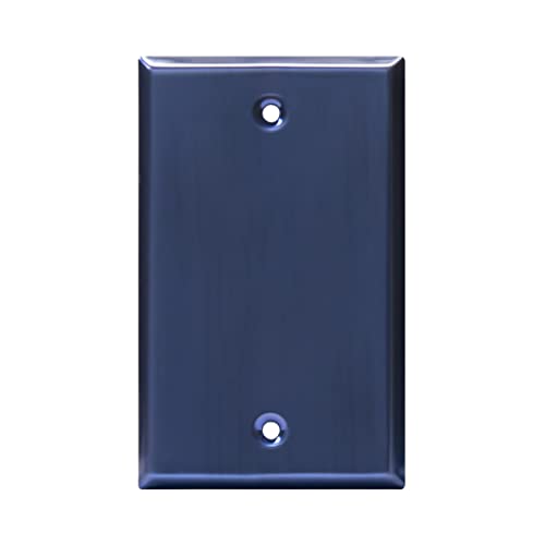 ENERLITES Blank Device Metal Wall Plate, Corrosion Resistant, Standard Size 1-Gang 4.50" x 2.76", Stainless Steel 201, 7701-BBL, Brushed Blue - color: Brushed Blue, size: Standard Size