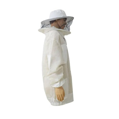 Beekeeping Anti Bee Suit 3 Layer Mesh Breathable Ventilated Protective Clothing Bee Jacket with Removable Safty Veil Hat Suits(Large) - size: Large