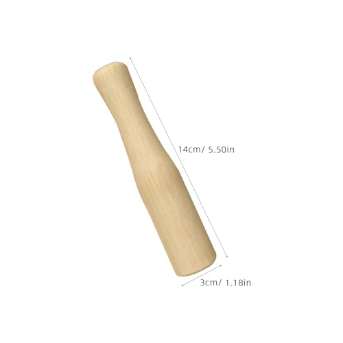 Cabilock Solid Wood Muddler 5.51 Inch Natural Wooden Pestle Grinding Rod Ergonomic Handle for Cocktails Sauces Purees and Baby Food Preparation