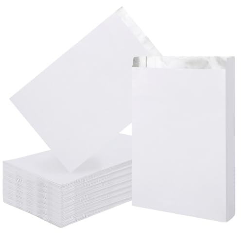 EUSOAR Food Storage Bags, 100pcs 7.5"x11.8"x2" White Foil Sandwich Bags, Hot Dog Hamburger Wrappers Bags Foil for Hot Food, Bakery Cookies, Treats, Snack, BBQ Take-out - color: White, size: 7.5x11.8x2 Inch
