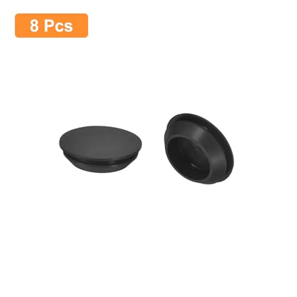 uxcell 8Pcs Silicone Plugs, Rubber Round Snap in Locking Hole Plugs for 30-33mm Hole, Hole Stoppers Waterproof Hole Plug for Metal Tube, Furniture End Caps Inserts, Black - size: 30-33mm
