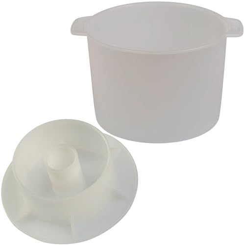 Cheese Mold for Cheese Making with Follower Piston 1/2 gal - Cheesemaking Supplies - Cheese Form Mold - Cheese Making Basket - Cotton Cloth For Straining - Molde Para Queso Casero